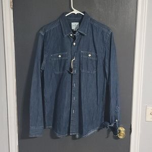 American Eagle denim button down shirt